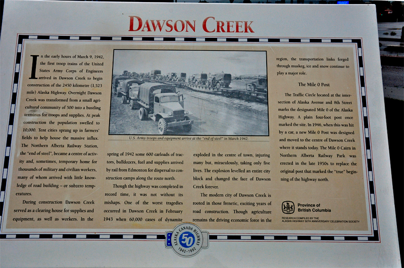 sign about Dawson Creek